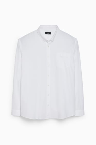 Hommes - Chemise - regular fit - col button down - blanc