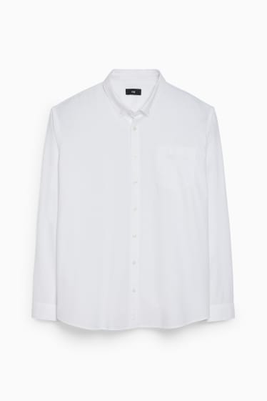 Herren - Hemd - Regular Fit - Button-down - weiß