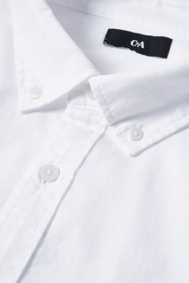 Herren - Hemd - Regular Fit - Button-down - weiß