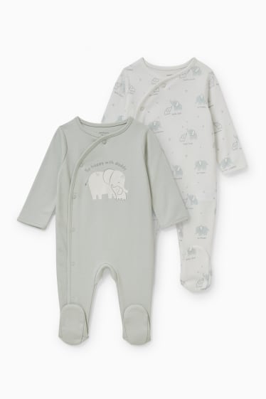 Neonati - Confezione da 2 - pigiama per neonati - verde menta