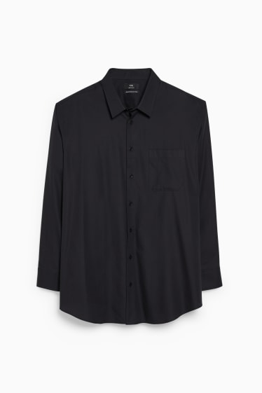 Hombre - Camisa - regular fit - kent - de planchado fácil - negro