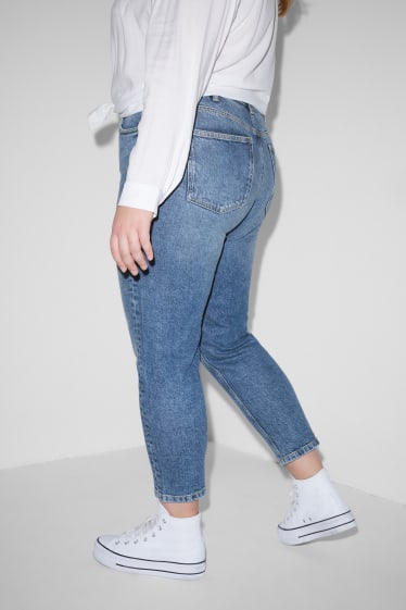 Dospívající a mladí - CLOCKHOUSE - mom jeans - high waist - džíny - modré