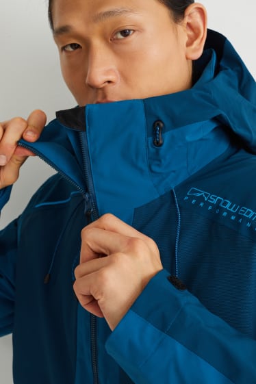 Herren - Skijacke mit Kapuze - blau