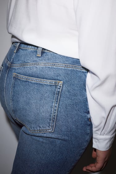 Dospívající a mladí - CLOCKHOUSE - mom jeans - high waist - džíny - modré