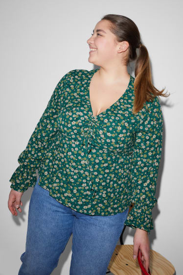 Tieners & jongvolwassenen - CLOCKHOUSE - blouse - gebloemd - groen