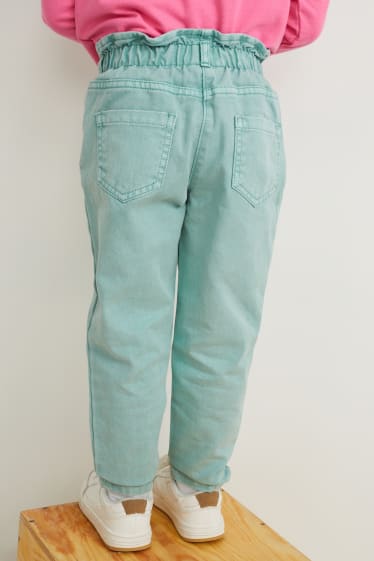 Kinderen - Set - mom jeans en scrunchie - 2-delig - lichtblauw