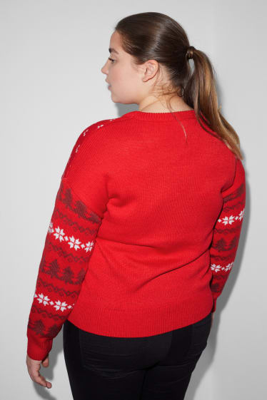 Femmes - CLOCKHOUSE - pullover de Noël - Le Grinch - rouge