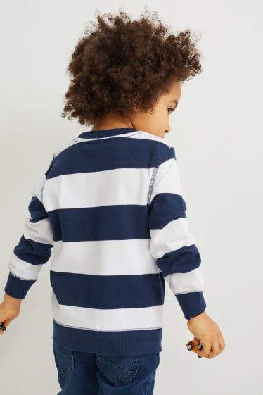 Kinder Buben - Sweatshirt - gestreift - dunkelblau