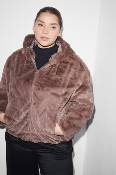 Dona - CLOCKHOUSE - jaqueta de pèl sintètic amb caputxa - talp