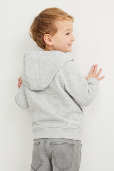 Niños - Pack de 2 - sudadera con capucha y camiseta de manga larga - gris claro jaspeado