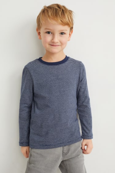 Kinder Jungen - Multipack 2er - Hoodie und Langarmshirt - hellgrau-melange