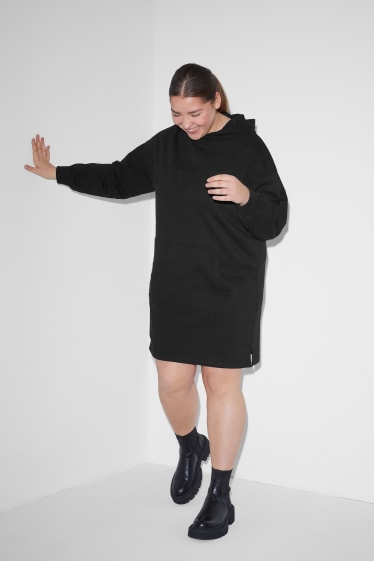 Femmes - CLOCKHOUSE - robe en molleton à capuche - noir