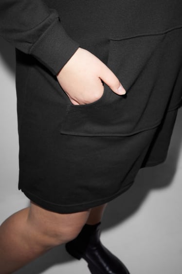 Femmes - CLOCKHOUSE - robe en molleton à capuche - noir
