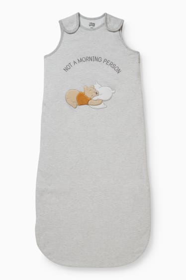 Miminka - Medvídek Pú - spací pytel pro miminka - 18–36 měsíců - pruhovaný - světle šedá-žíhaná