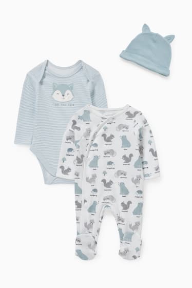 Bébés - Tenue nouveau-né - 3 pièces - bleu clair