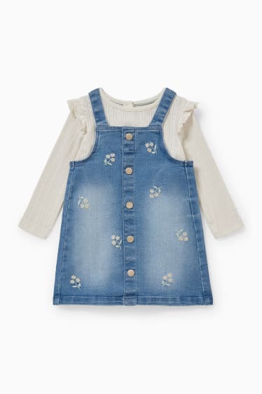 Neonati - Completo per neonate - jeans blu