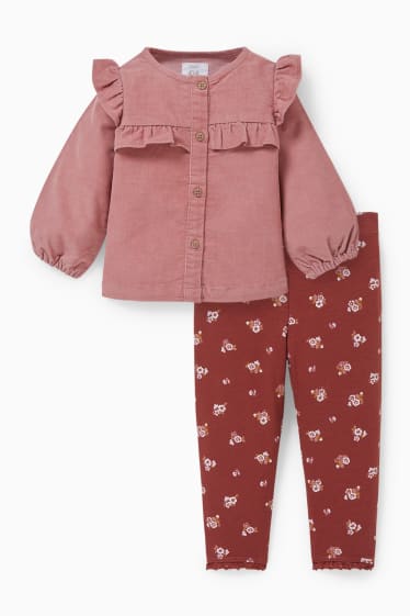 Baby Girls - Baby outfit - 2 piece - dark rose