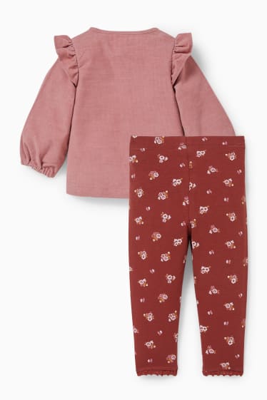 Baby Girls - Baby outfit - 2 piece - dark rose
