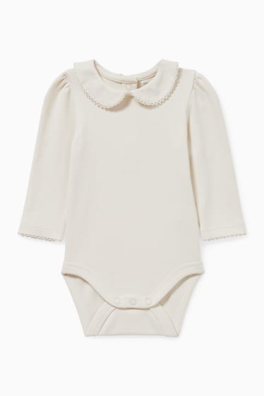 Babys - Newbornoutfit - 2-delig - crème wit