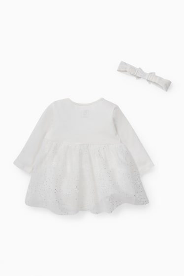 Babies - Newborn outfit - 2 piece - formal - white