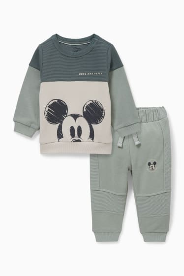 Babys - Mickey Mouse - baby-outfit - 2-delig - groen
