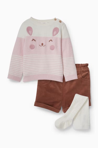 Babies - Baby outfit - 3 piece - rose