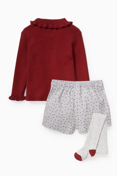 Baby Girls - Baby outfit - 3 piece - bordeaux-melange