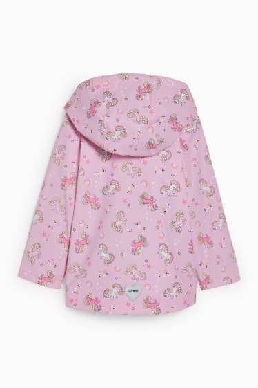 Bambini - Unicorno - giacca impermeabile con cappuccio - rosa