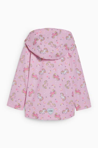 Enfants filles - Licorne - veste de pluie à capuche - rose