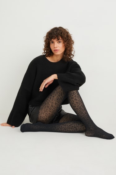 Femmes - Collants fins - 60 DEN - à motifs - noir