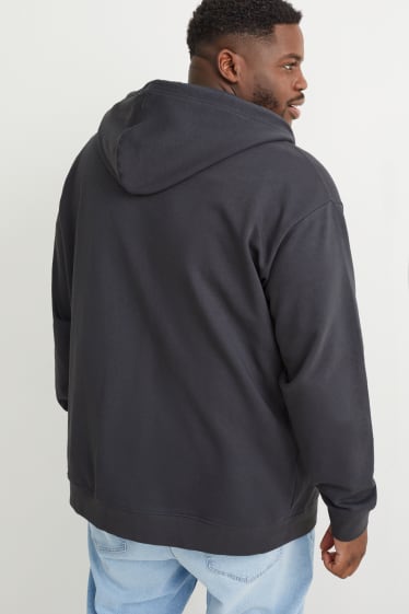 Hommes - Sweat zippé à capuche - gris foncé