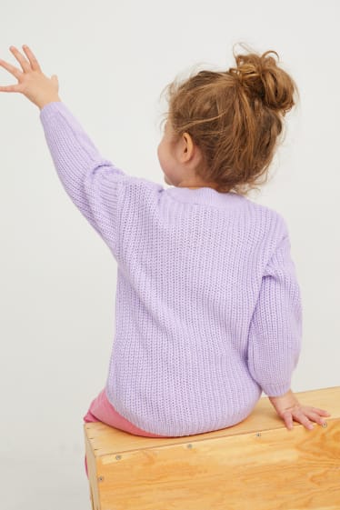 Dzieci - Jednorożec - sweter - efekt połysku - jasnofioletowy