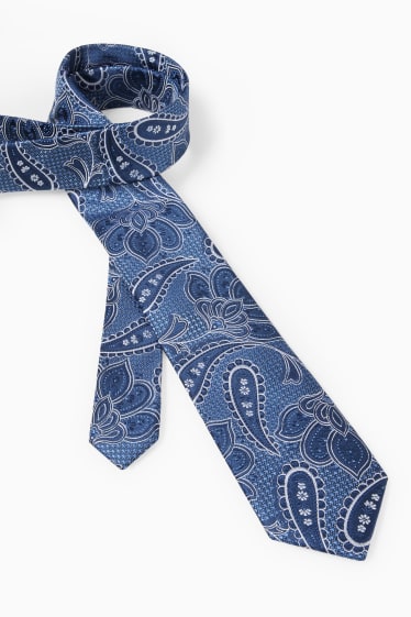 Men - Silk tie - dark blue