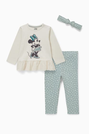 Miminka - Minnie Mouse - outfit pro miminka - 3dílný - světle béžová