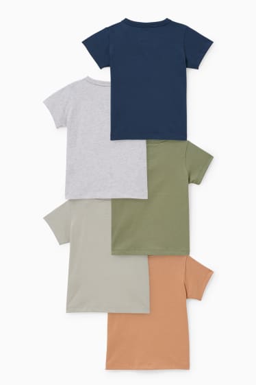 Baby Jungen - Multipack 5er - Baby-Kurzarmshirt - grau