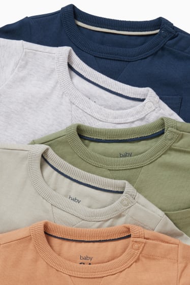 Baby Jungen - Multipack 5er - Baby-Kurzarmshirt - grau