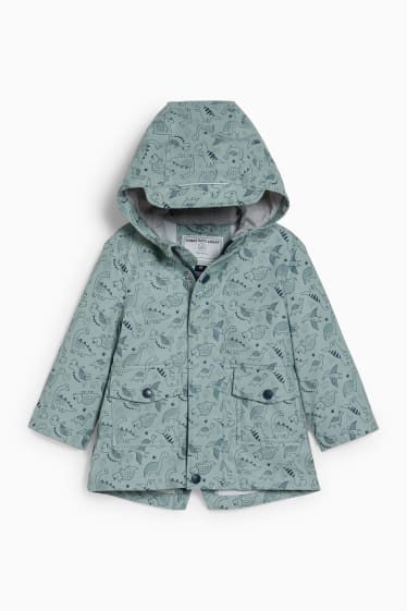 Baby: jongens - Dino - babyjas met capuchon - groen