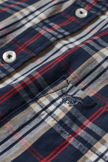 Bărbați - MUSTANG - cămașă - regular fit - guler cu nasturi - în carouri - roșu / albastru închis