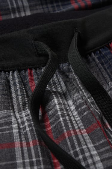 Men - Pyjama bottoms - check - red / black