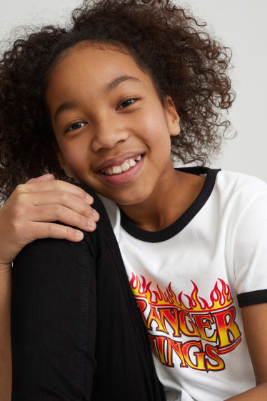 Enfants filles - Stranger Things - haut à manches courtes - blanc crème