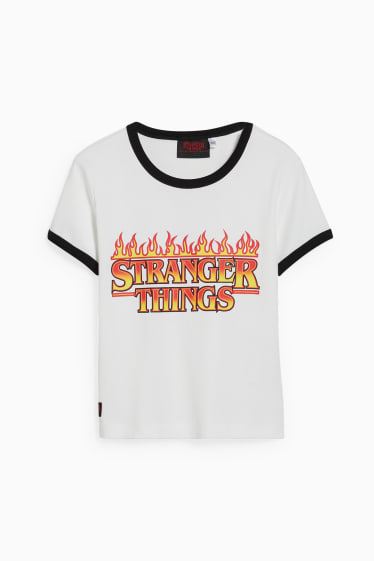 Kinderen - Stranger Things - T-shirt - crème wit