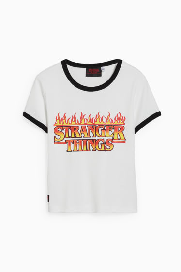 Enfants filles - Stranger Things - haut à manches courtes - blanc crème