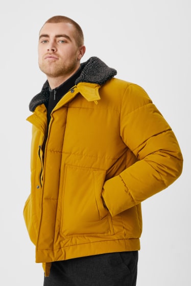 Men - Quilted jacket - yellow