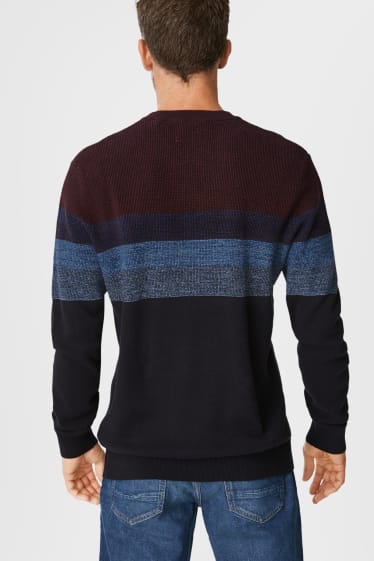 Herren - Pullover - blau-melange