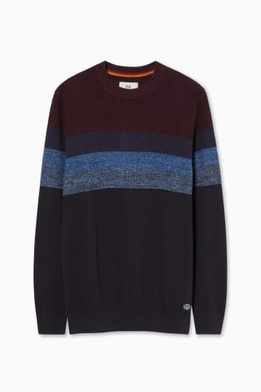 Herren - Pullover - blau-melange