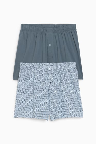 Herren - Multipack 2er - Boxershorts - Jersey - blau