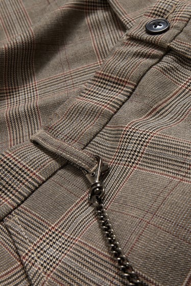 Mężczyźni - CLOCKHOUSE - spodnie chino - slim fit - w kratkę - beżowy / brązowy