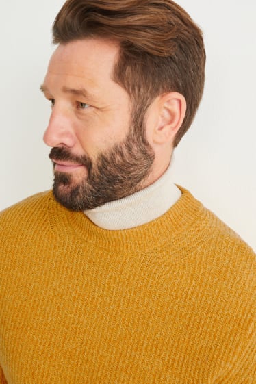 Men - Jumper - wool blend - yellow