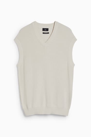 Uomo - Gilet in maglia - bianco crema