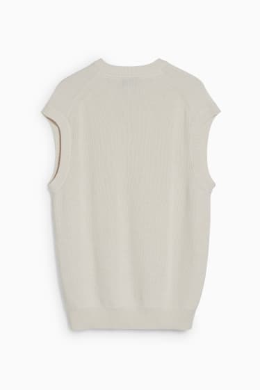 Uomo - Gilet in maglia - bianco crema